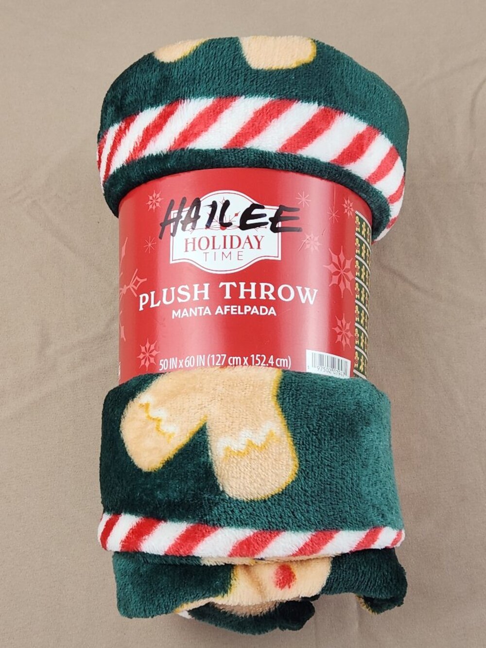 Christmas Gingerbread Soft Plush Throw Blanket 50" x 60" Holiday Time